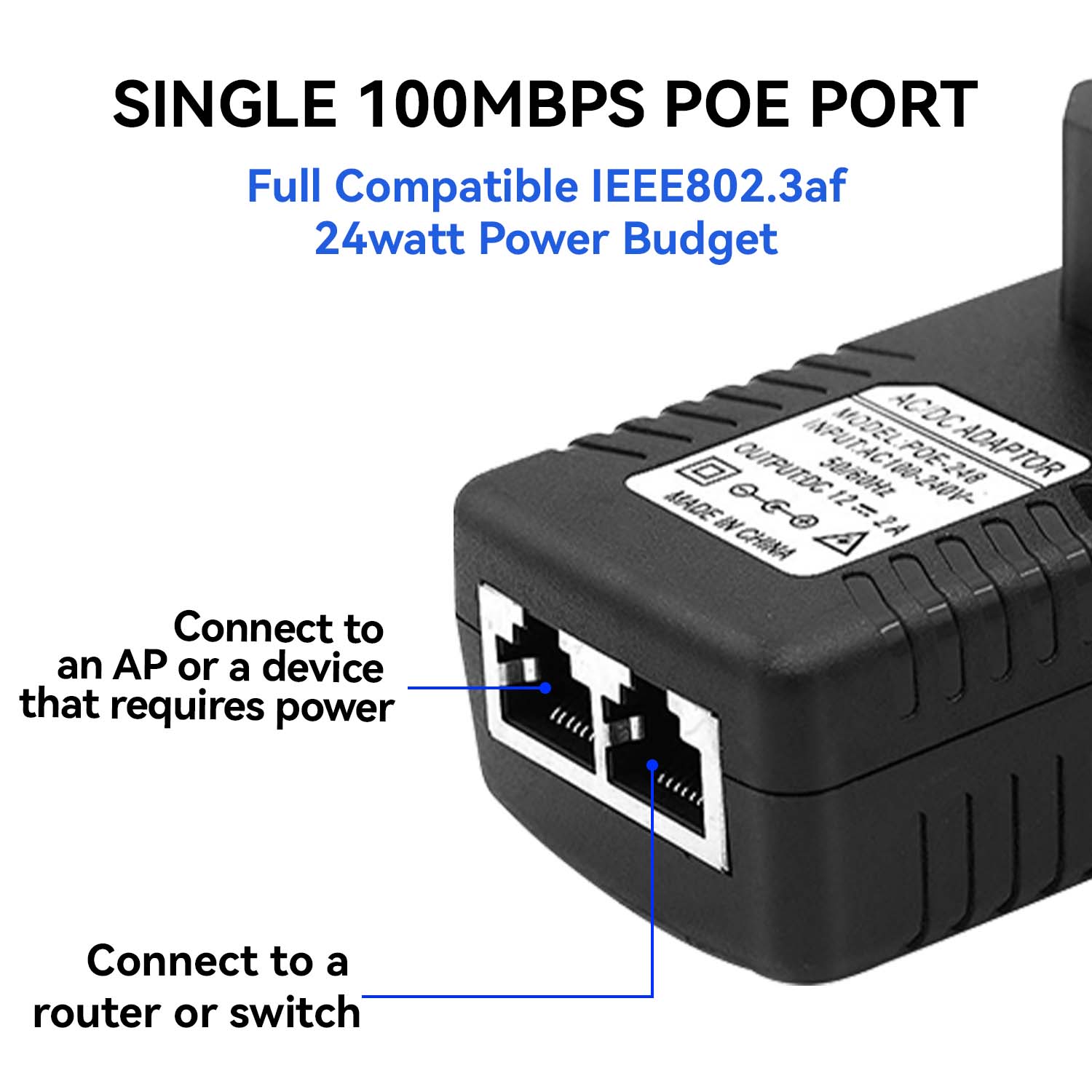 Injektor POE 48V/12V, zasilacz – Power Over Ethernet recenzja i cena